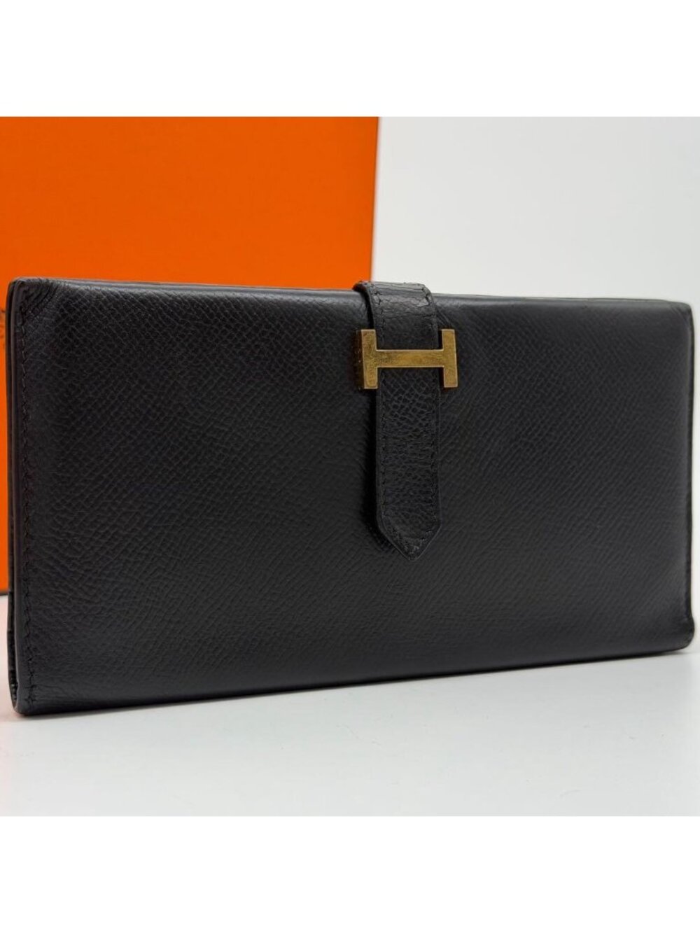 Hermes Bearn Classic Veau Epsom Black Bifold Wallet
